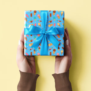 Yummy Ice Cream Pattern   Blauw Cadeaupapier