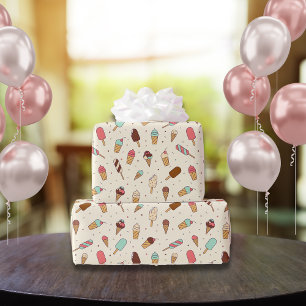 Yummy Ice Cream Pattern Vanilla Cream Cadeaupapier
