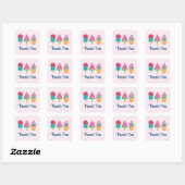 Yummy Ice Cream Trio Zomer Vibe Bedankt Vierkante Sticker (Vel)