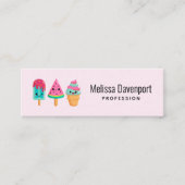 Yummy Ice Cream Trio Zomer Vibe Mini Visitekaartje (Voorkant)
