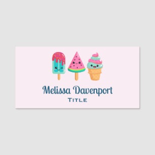 Yummy Ice Cream Trio Zomer Vibe Naamplaatje