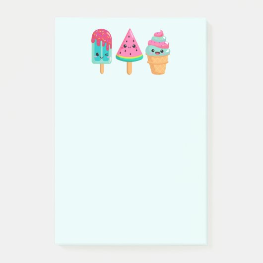 Yummy Ice Cream Trio Zomer Vibe Post-it® Notes (Voorkant)
