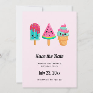 Yummy Ice Cream Trio Zomer Vibe Save The Date