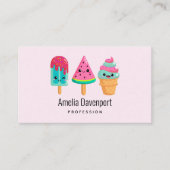 Yummy Ice Cream Trio Zomer Vibe Visitekaartje (Voorkant)