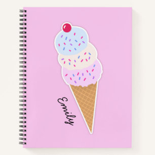Yummy Icecream Cone Carnet Spiral personnalisé