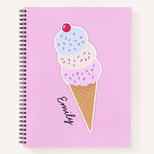 Yummy Icecream Cone Carnet Spiral personnalisé (Devant)