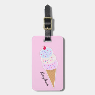 Yummy Icecream Cone Gepersonaliseerd Bagagelabel