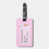 Yummy Icecream Cone Gepersonaliseerd Bagagelabel (Achterkant verticaal)