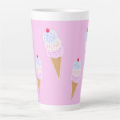 Yummy Icecream Cone Mug Latte Personnalisé (Devant)