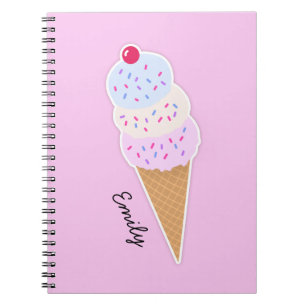 Yummy Icecream Kegelspiraal Foto Notitieboek
