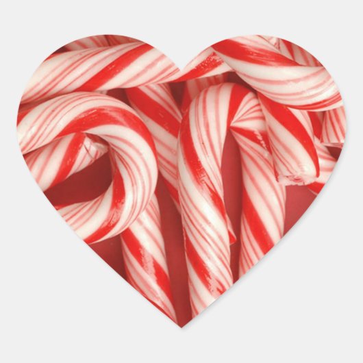 Yummy Kerstfeestay Peppermint Candy Canes Hart Sticker (Voorkant)