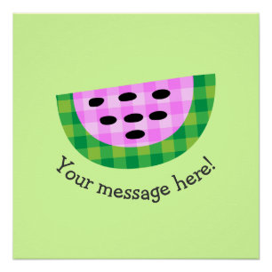 Yummy Neon Pset Watermelon Slice Pictogram Perfect Poster