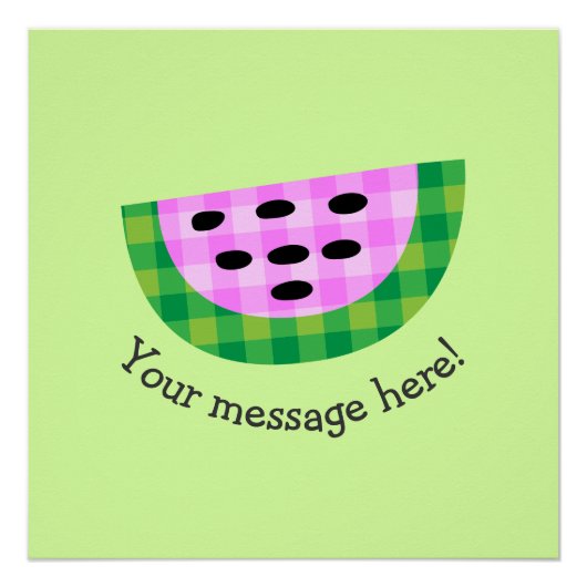 Yummy Neon Pset Watermelon Slice Pictogram Perfect Poster (Voorkant)
