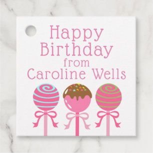 Yummy Pink Cake Poppen Aangepaste cadeautjes voor Bedankjes Labels