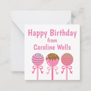 Yummy Pink Cake Poppen Personeelsgebonden Gift Kaa Notitiekaartje