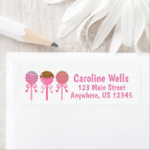 Yummy Pink Cake Poppen Return Address Labels (Insitu)