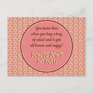 Yummy Pink Sprinkle Donut Pattern and Funny Quote Briefkaart
