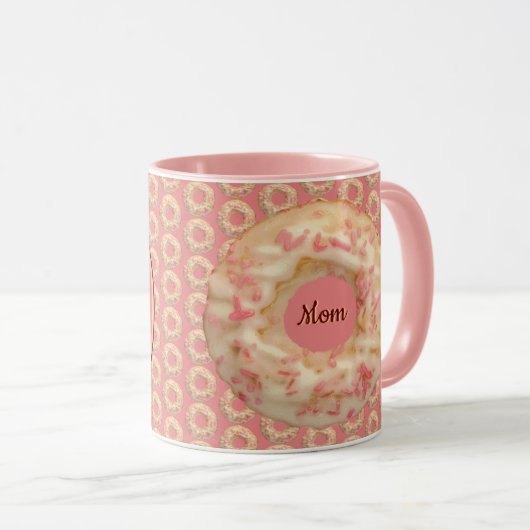 Yummy Pink Sprinkle Donut Pattern and Funny Quote Mok (Voorkant rechts)