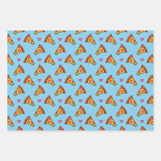 Yummy Pizza Slices Pattern Inpakpapier Vel (Voorkant 2)