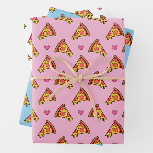 Yummy Pizza Slices Pattern Inpakpapier Vel (In situ)