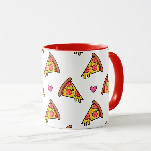 Yummy Pizza Slices Pattern Mok (Voorkant rechts)