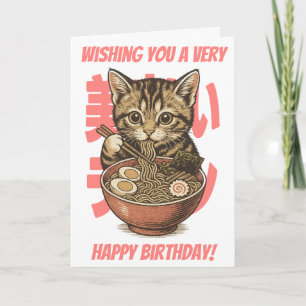 Yummy Ramen Kitten Kaart