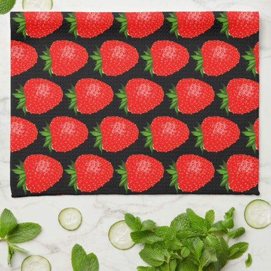 Yummy Red Strawberry World Funky Pattern Theedoek (Gevouwen)