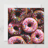 Yummy Roze en Chocolade Donuts Verjaardag (Voorkant)