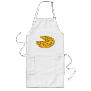 Yummy Sliced Pizza Cartoon Design Lang Schort