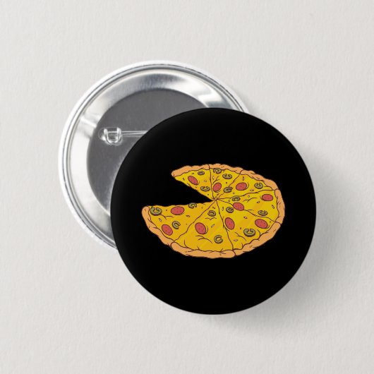Yummy Sliced Pizza Cartoon Design Ronde Button 5,7 Cm (Voorkant /achterkant)