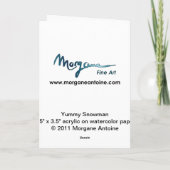 Yummy Snowman Veulen Kerst Kaart (Achterkant)