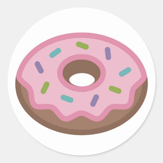 Yummy Sprinkle Donut Emoji Ronde Sticker (Voorkant)