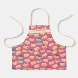 Yummy Sufganiyot Jelly Donuts Hanukkah Pattern Schort