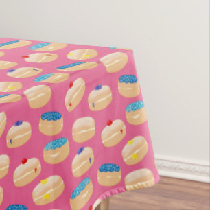 Yummy Sufganiyot Jelly Donuts Hanukkah Pattern Tafelkleed
