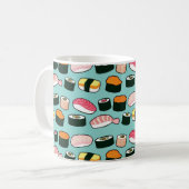 Yummy Sushi Fun Illustrated Pattern Koffiemok (Voorkant links)