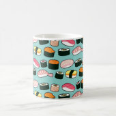 Yummy Sushi Fun Illustrated Pattern Koffiemok (Center)