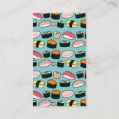 Yummy Sushi Fun Illustrated Pattern Visitekaartje (Achterkant)