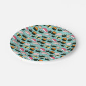 Yummy Sushi Party Fun Illustrated Pattern Papieren Bordje (Gekanteld)