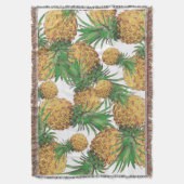 Yummy Tropical Pineapple Pattern Throw Blanket Deken (Voorkant Verticaal)