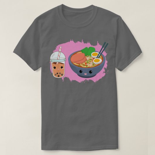Yummy Tshirt Ramen Noodles Bowl Et Boba Bubble Te (Design devant)