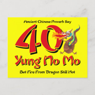 Yung No Mo 40e verjaardag Briefkaart Uitnodiging