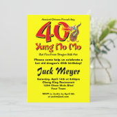 Yung No Mo 40th Birthday Kaart (Staand voorkant)