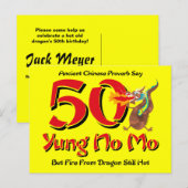 Yung No Mo 50e verjaardag Briefkaart Uitnodiging (Voorkant / Achterkant)