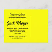 Yung No Mo 60th Birthday Postcard Invitation (Dos)