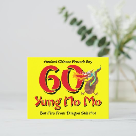 Yung No Mo 60th Birthday Postcard Invitation (Debout devant)