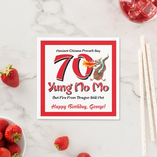 Yung No Mo 70th Verjaardag Servetten (Insitu)