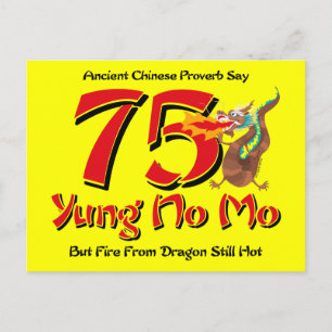 Yung No Mo 75e verjaardag Briefkaart Uitnodiging