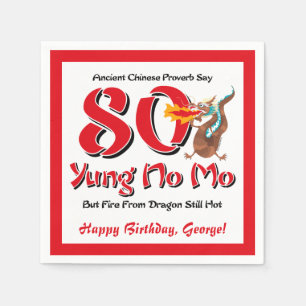 Yung No Mo 80th Verjaardag Servetten