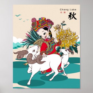 Yunnan Etnisch Meisje Met Geit Poster