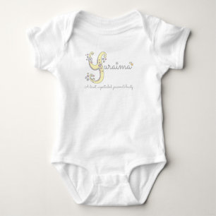 Yuraima meisjes noemen dit Y monogram harten Romper